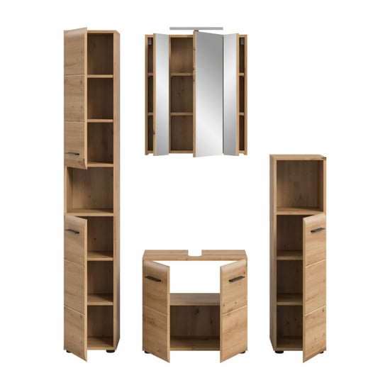 Furnilux Badcombinatie-5-delige-luxe-badkamer-kast-set-met-verlichte-spiegelkast - Image 4
