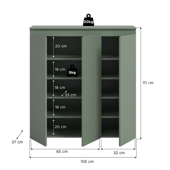 Furnilux Compacte universele kast in smoke 8 verstelbare planken ideaal voor - Image 3