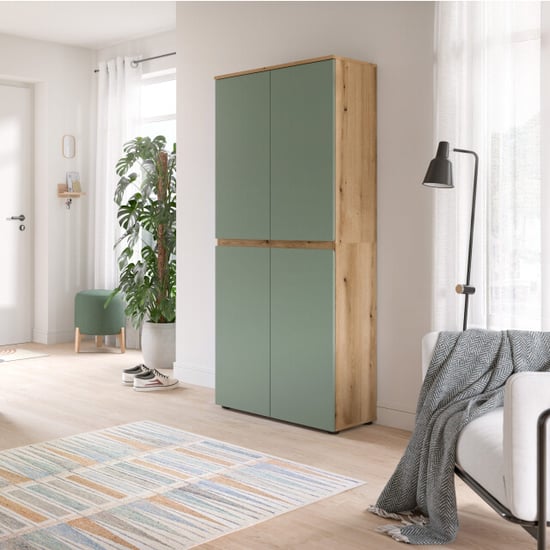 Furnilux Trendy universele kast in smoke en eik 7 planken en kleiderstang - Image 5