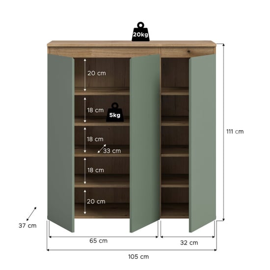 Furnilux Universele kast smoke met eiken accenten compacte opbergoplossing op - Image 5