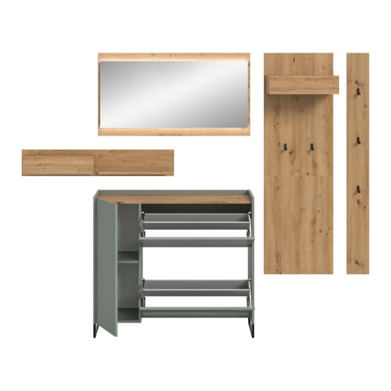 Furnilux Moderne garderobecombinatie met led-verlichting 5-delige set met spiegel en - Image 2