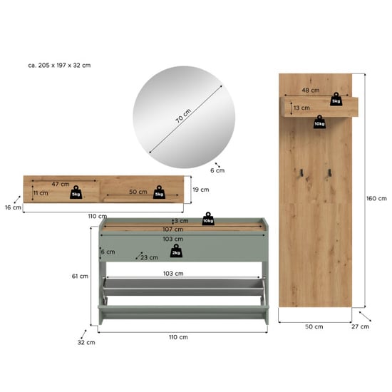 Furnilux Modulaire garderobecombinatie met schoenenkast en spiegels ruim op en creëer - Image 4