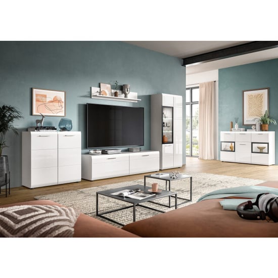 Furnilux Moderne 3-delige woonkast vitrine-lowboard-wandkast elegante mdf front - Image 3