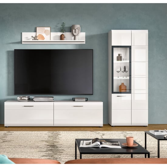 Furnilux Moderne 3-delige woonkast vitrine-lowboard-wandkast elegante mdf front - Image 5