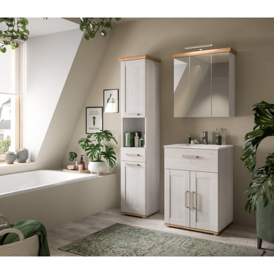 Furnilux Spiegelkast met verlichting moderne badkamer oplossing fsc hout - Image 3