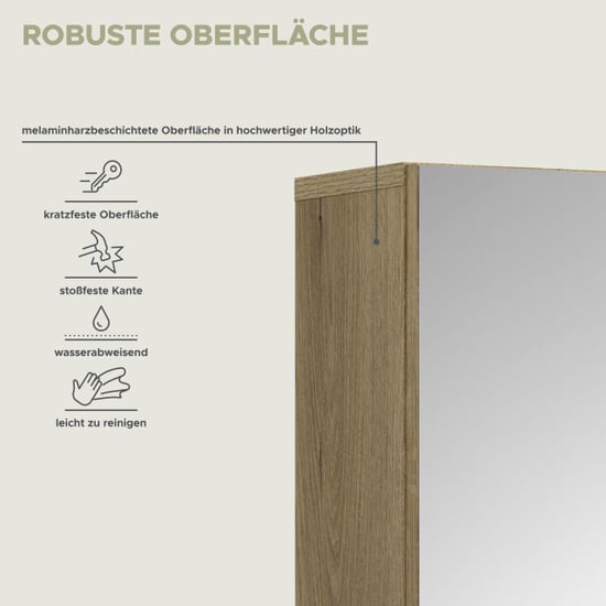 Furnilux Moderne spiegelkast evoke oak 3 spiegeltüren 6 planken opbergwonder - Image 3