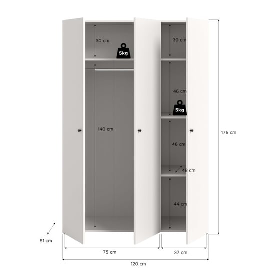 Furnilux Moderne 3-deurs kledingkast in slimme opbergoplossing voor elk interieur - Image 2