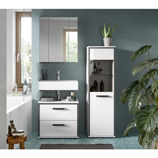 Furnilux Moderne 3-delige badcombinatie spiegelkast en wastafel met kast fsc® hout - Image 3