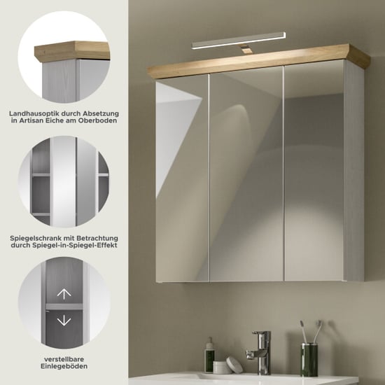 Furnilux Spiegelkast met verlichting moderne badkamer oplossing fsc hout - Image 5