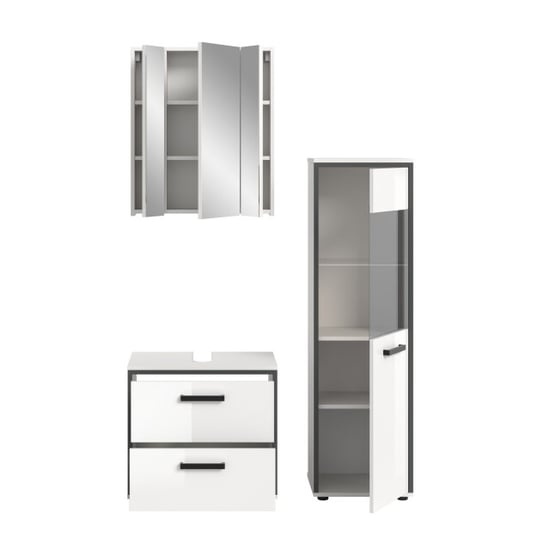 Furnilux Moderne 3-delige badcombinatie spiegelkast en wastafel met kast fsc® hout - Image 4