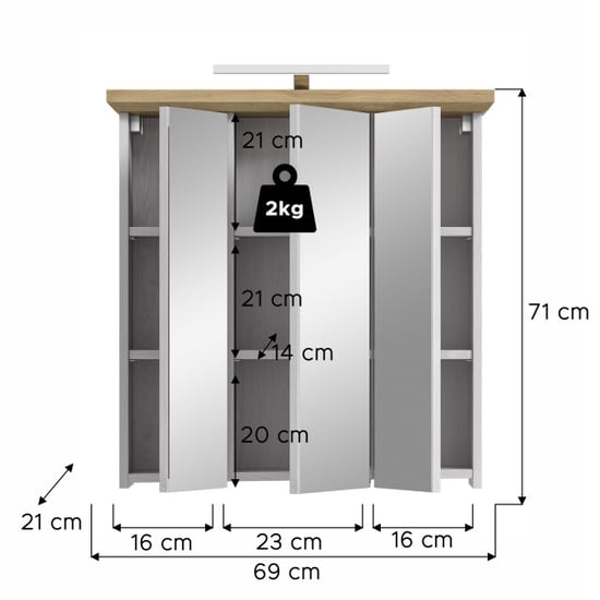 Furnilux Spiegelkast met verlichting moderne badkamer oplossing fsc hout - Image 6