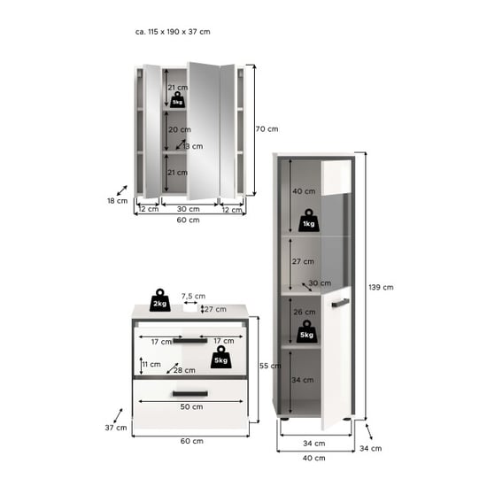 Furnilux Moderne 3-delige badcombinatie spiegelkast en wastafel met kast fsc® hout - Image 5