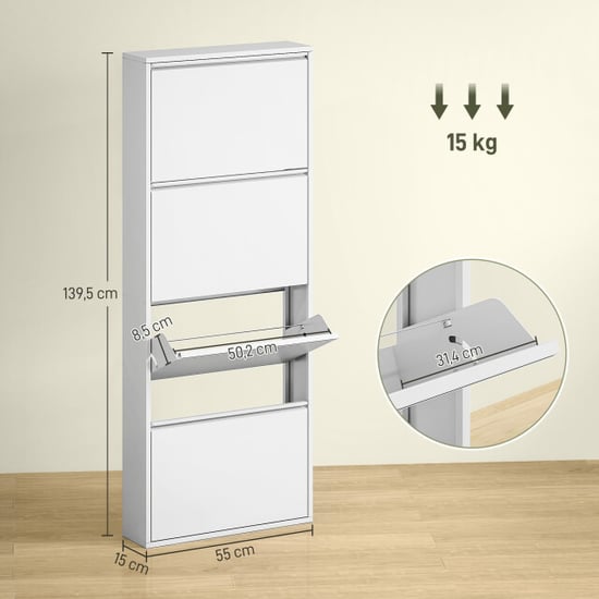 4goodz Schoenenkast metaal 4 klepvakken voor 8 paar schoenen - - Image 2