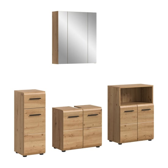 Furnilux Moderne 4-delige badcombinatie in en eiken ruime opbergoplossing - Image 1