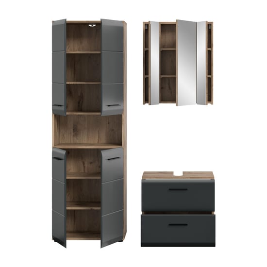 Furnilux Moderne 3-delige badcombinatie in en eiken 135x185 cm stijlvolle - Image 2
