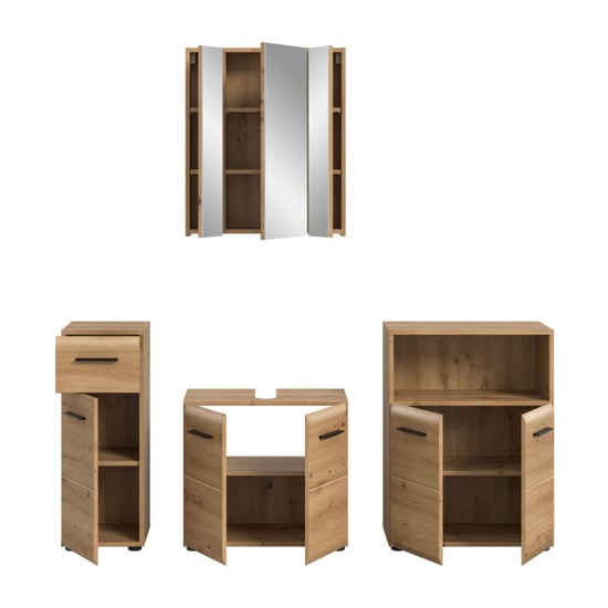 Furnilux Moderne 4-delige badcombinatie in en eiken ruime opbergoplossing - Image 3