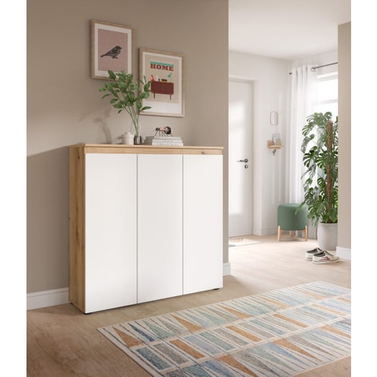 Furnilux Universele kast in en eik 8 verstelbare planken 105x111x37 cm - - Image 6