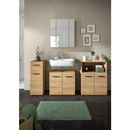 Furnilux Moderne 4-delige badcombinatie in en eiken ruime opbergoplossing - Image 5