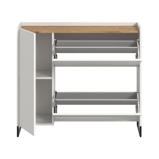 Furnilux Schoenenkast op wielen in en eiken opbergoplossing voor 12 paar schoenen - Image 5