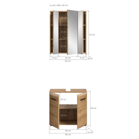 Furnilux Minimalistische 2-delige badcombinatie in en eiken compacte - Image 3