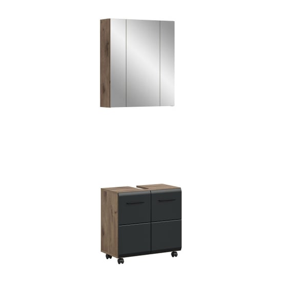 Furnilux Badcombinatie op wielen badkast met spiegelkast 60x185 cm - Image 1