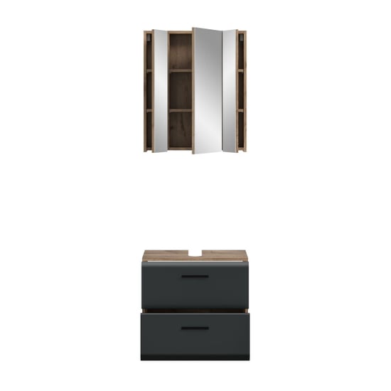Furnilux Badcombinatie op wielen badkast met spiegelkast 60x185x30 cm - Image 3
