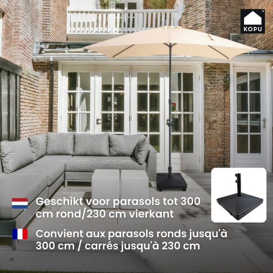 Kopu ® vulbare parasolvoet 40 kg met wielen voor parasols - - Image 5