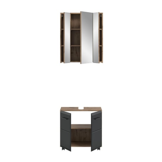 Furnilux Badcombinatie op wielen badkast met spiegelkast 60x185 cm - Image 3