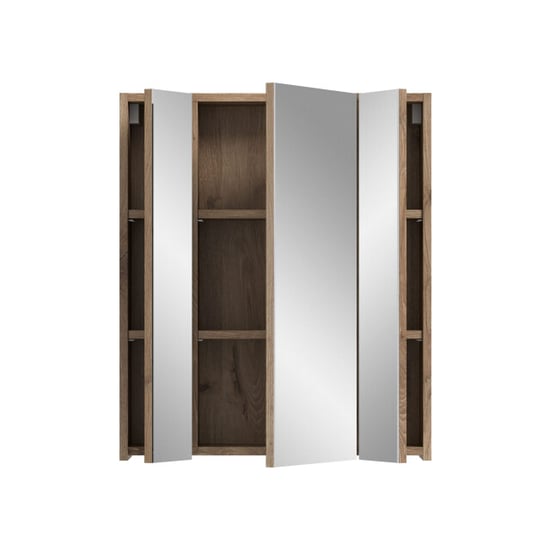 Furnilux Moderne spiegelkast -wit drie spiegels en negen vakken stijlvolle - Image 5