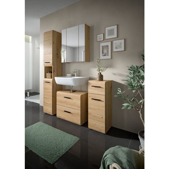Furnilux Moderne badcombinatie in en eiken 4-delige set met hoge kast en - Image 5