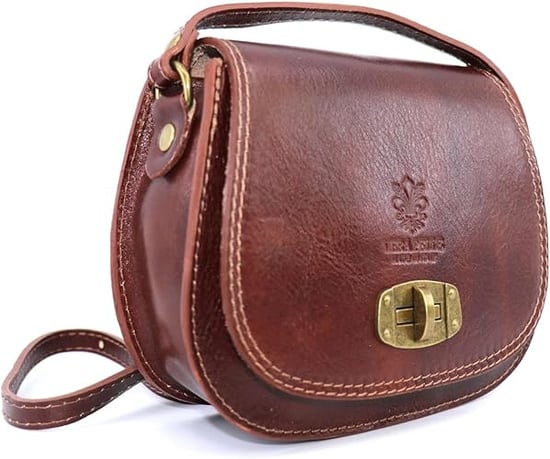 Women's Genuine Italian Leather Cross Body Bag in Brown - Image 3