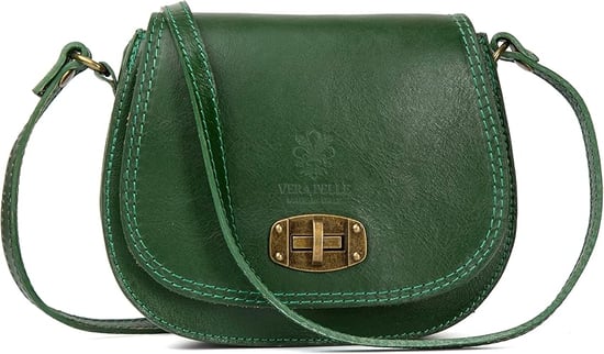 Women's Genuine Italian Leather Cross Body Bag in Green - Image 1