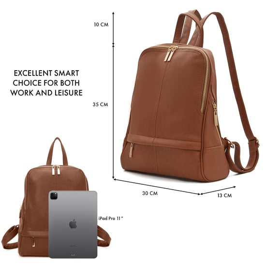 Women's Fashion Backpack With Anti Theft Zipper in Brown - Image 3