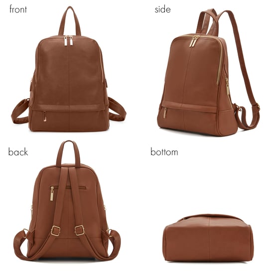 Women's Fashion Backpack With Anti Theft Zipper in Brown - Image 4