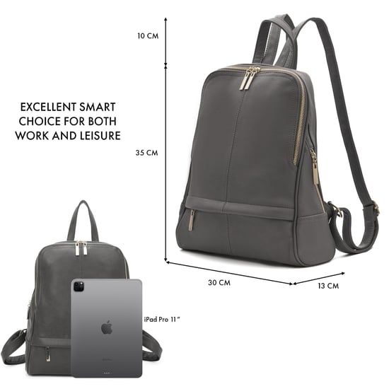 Women's Fashion Backpack With Anti Theft Zipper in Grey - Image 3