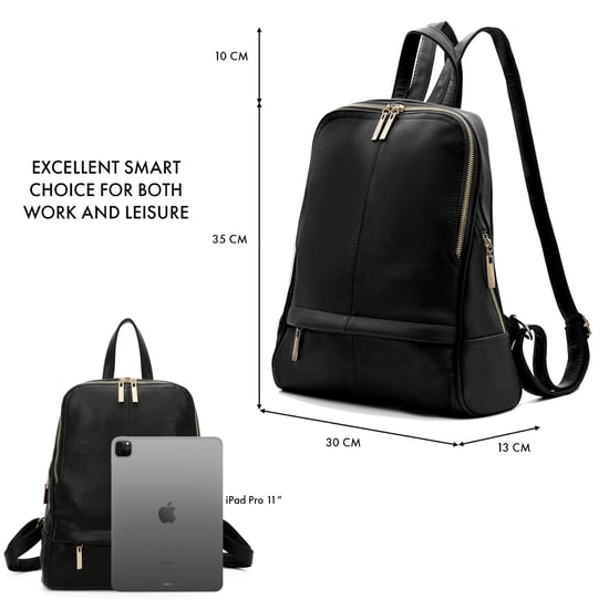 Women's Fashion Backpack With Anti Theft Zipper in Black - Image 3