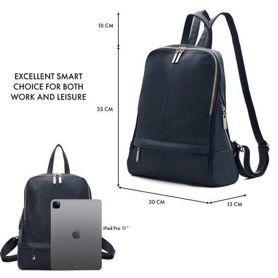 Women's Fashion Backpack With Anti Theft Zipper in Navy - Image 3
