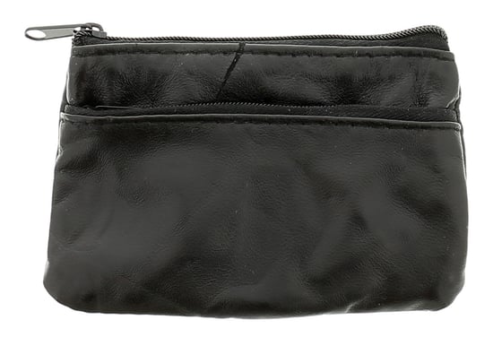 Men Womens Coin Purse Leather Pen 7 Zip Fastening black - Image 1