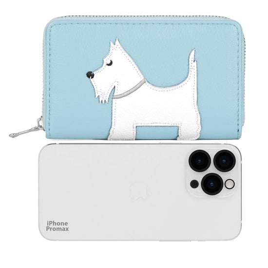 Women’s RFID Purse – Scottie Dog Zip Around Wallet In Blue - Image 6