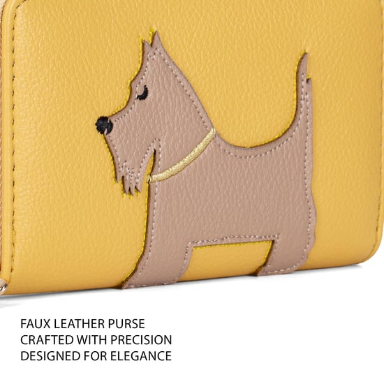 Women’s RFID Purse – Scottie Dog Zip Around Wallet In Yellow - Image 4