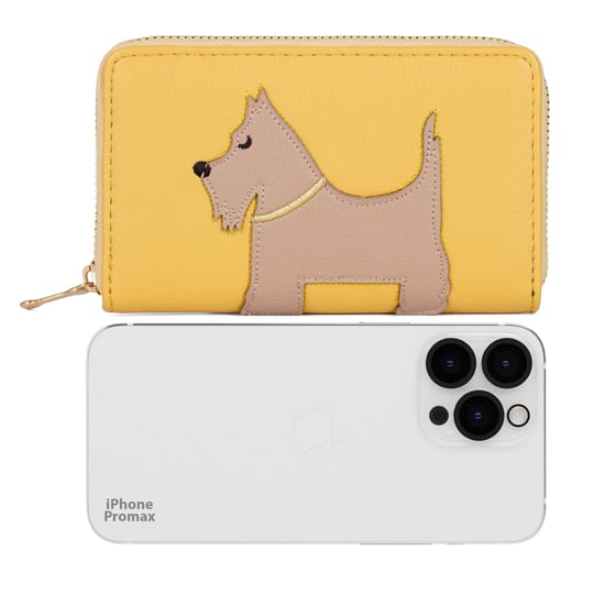 Women’s RFID Purse – Scottie Dog Zip Around Wallet In Yellow - Image 6