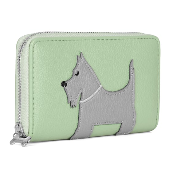 Women’s RFID Purse – Scottie Dog Zip Around Wallet In Green - Image 1
