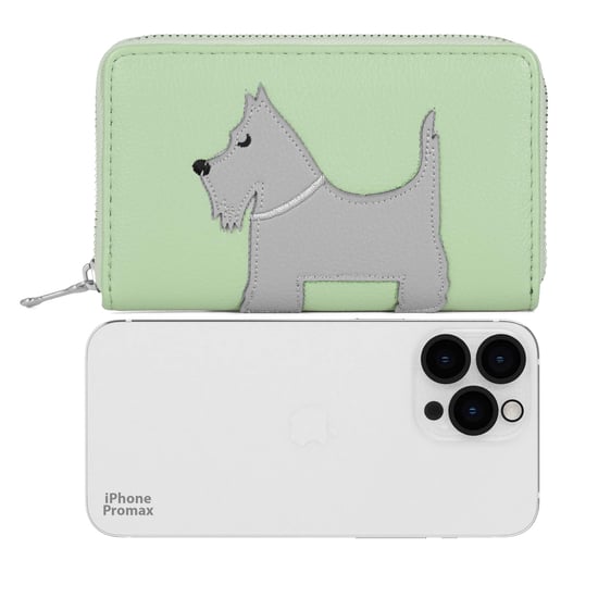 Women’s RFID Purse – Scottie Dog Zip Around Wallet In Green - Image 6