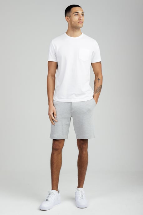 Light Grey Piqué Fleece Shorts - Image 3