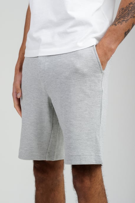 Light Grey Piqué Fleece Shorts - Image 4