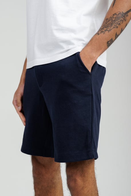 Navy Piqué Fleece Shorts - Image 4