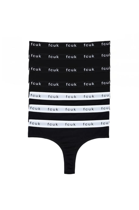 Multi 7 Pack Cotton Fcuk Ladies Thongs - Image 1