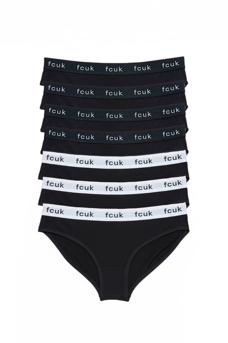 Multi 7 Pack Cotton Fcuk Ladies Briefs - Image 1