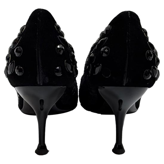 Giuseppe Zanotti Sequined Almond-Toe Pumps in Black Suede - Image 3