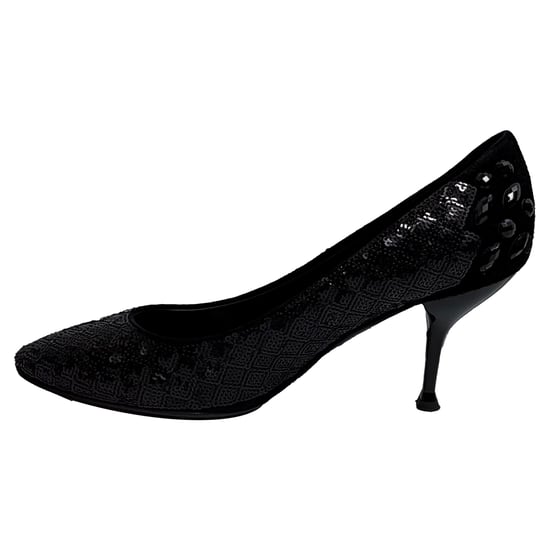 Giuseppe Zanotti Sequined Almond-Toe Pumps in Black Suede - Image 4